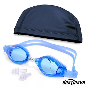 Heatwave 泳鏡 PP盒純矽膠眼罩+泳帽組