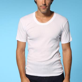 【LOVIN】台灣製一王美 舒適型男羅紋短袖圓領衫6件組 白色 #9201C 