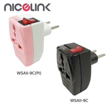 NICELINK 耐司林克 區域型旅行轉接頭 開關插座款(適用中東/俄/歐盟/越南/南美洲)WSAII-9C兩色可選