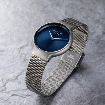 BERING 丹麥國寶 MAX RENE設計師聯名限量時尚錶款/31mm-藍+灰-15531-077