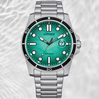 CITIZEN星辰 GENTS系列  水波紋 光動能腕錶 AW1816-89L