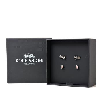 COACH 專櫃款 Candy 針式耳環禮盒-黑色
