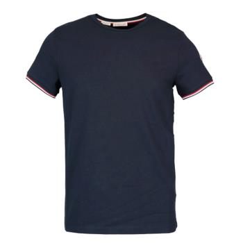 【MONCLER】男款 左臂品牌LOGO 短袖T恤-深藍色 (M號) 8C7160087296778