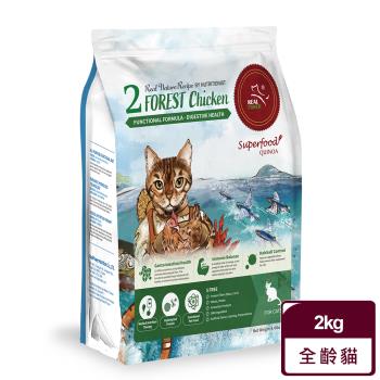 【Real Power 瑞威】貓糧2號森林燉雞 腸胃健康配方2KG(雞肉/鮭魚/紅蘿蔔)
