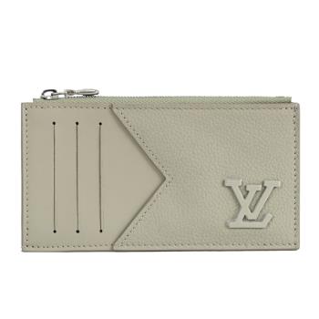 Louis Vuitton LV M82282 AEROGRAM 經典LV Initials卡片零錢包.灰綠