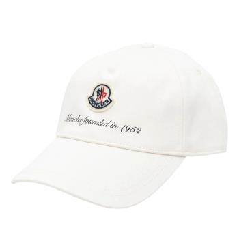 【MONCLER】春夏新款 品牌 LOGO 棒球帽-白色 (ONE SIZE) 3B000020U162 034