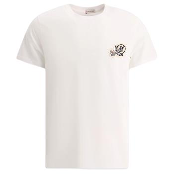 【MONCLER】男款 品牌雙LOGO 短袖T恤-白色 (M號、XXL號) 8C000588390Y001