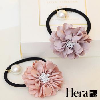 【Hera 赫拉】山茶花朵韓版仿真珍珠髮圈