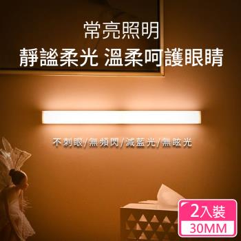 CS22 現代簡約LED充電式磁吸人體感應燈2入(30mm/買1送1)