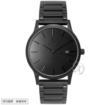 【SIGMA】簡約時尚 藍寶石鏡面 日期顯示 鋼錶帶男錶 1737M-B 黑 41mm 平價實惠好選擇