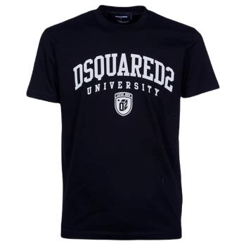 【DSQUARED2】男款 品牌英文名學院風印花短袖T恤-黑色 (S號、M號) S74GD1166S23009 900