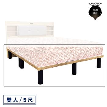 【顛覆設計】簡約木心板大圓腳床台/床架(雙人5尺)
