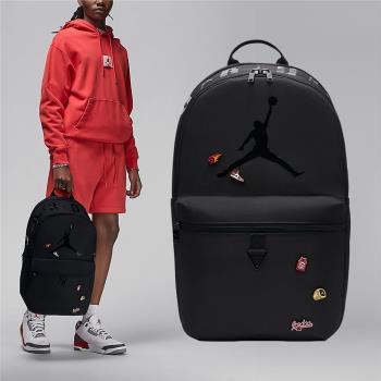 Nike 後背包 Jordan Rubber Pin Backpack 黑 13吋 可調背帶 雙肩包 筆電包 JD2423004AD-001