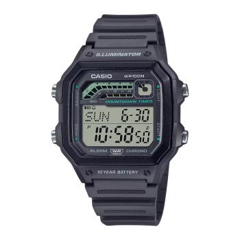 【CASIO 卡西歐】數位男錶 計時定時器 鬧鈴碼錶 LED照明 防水100米 WS-1600H (WS-1600H-8A)