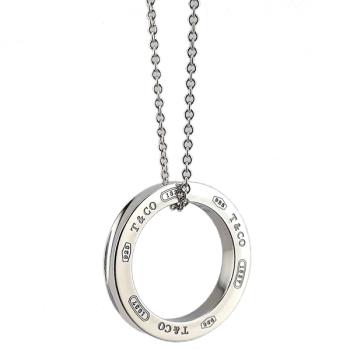 Tiffany 1837系列-刻字圓戒墜飾925純銀項鍊