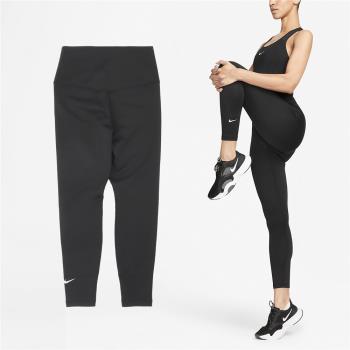 Nike 緊身褲 One 7/8 Leggings 女款 黑 白 保暖 包覆 高腰 瑜珈 健身 褲子 FB8613-010