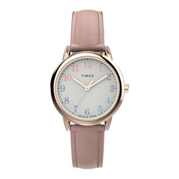【TIMEX】天美時 Easy Reader 30毫米玫瑰金錶殼 環保永續錶帶手錶(白x裸粉TXTW2W32300)