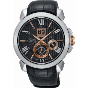 【SEIKO】精工 Premier SNP149J2 羅馬字 人動電能萬年曆 皮錶帶男錶 7D56-0AE0E 黑 43mm