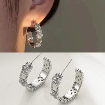 【Emi艾迷】幸運綺境勾勒鋯石925銀針 耳環