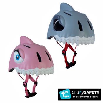  丹麥設計crazySAFETY瘋狂安全帽 3D動物造型兒童安全帽-鯊魚