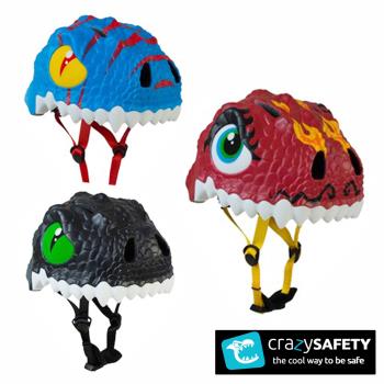 丹麥設計crazySAFETY瘋狂安全帽 3D動物造型兒童安全帽-恐龍