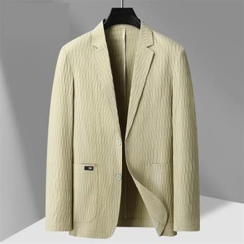 【巴黎精品】西裝外套休閒西服-純色修身免燙潮流男外套3色v1bg23