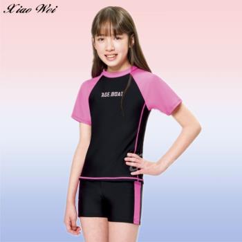 梅林品牌流行女童/中童短袖二件式泳裝 NO.M35618
