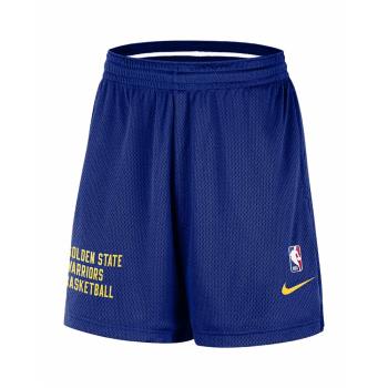 Nike 球褲 NBA Golden State Warriors 男款 藍 黃 網眼 寬鬆 金州勇士 短褲 FB3728-495