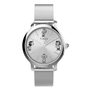 【TIMEX】Timex x Peanuts  31毫米素描風格 不鏽鋼米蘭帶手錶(銀TXTW2W46000)