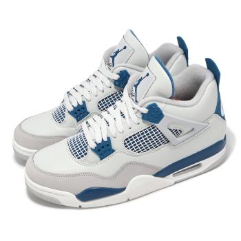 Nike 休閒鞋 Air Jordan 4 Retro Industrial Blue 男鞋 軍藍 4代 FV5029-141