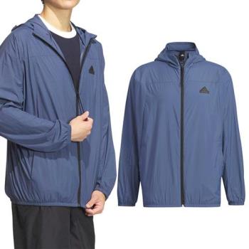 Adidas TH LW WV JKT 男款 藍色 連帽 運動 訓練 休閒 輕便 透氣 外套 IT3941