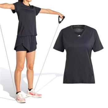 Adidas WTR D4T 女款 黑色 柔軟 彈性 吸濕排汗 上衣 訓練 運動 休閒 短袖 IQ2654