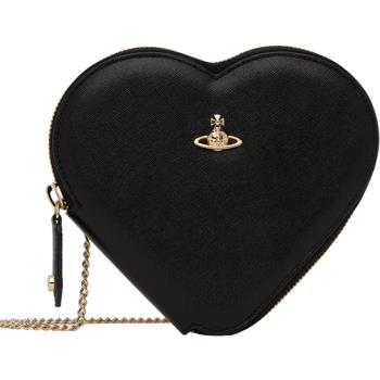 【Vivienne Westwood】SAFFIANO 心型鏈帶 側肩/斜背包 (黑色) 52030007L001NN 403