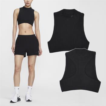Nike 背心 NSW Chill Knit Tank Top 女款 黑 針織 彈性 無袖上衣 FN3678-010