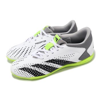 adidas 足球鞋 Predator Accuracy.4 IN SAL 男鞋 灰 黑 綠 室內 運動鞋 愛迪達 GY9986