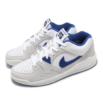 Nike 休閒鞋 Jordan Stadium 90 男鞋 米白 藍 麂皮 喬丹 緩震 DX4397-104