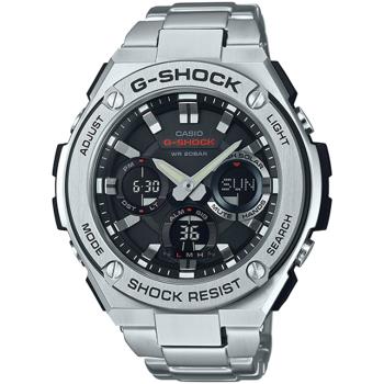 CASIO G-STEEL 太陽能分層防護雙顯腕錶/GST-S110D-1A