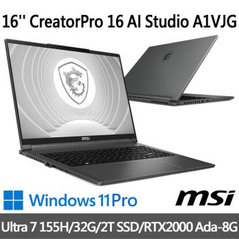msi CreatorPro 16 AI Studio A1VJG-070TW (Ultra 7 155H/32G/2T SSD/RTX2000)