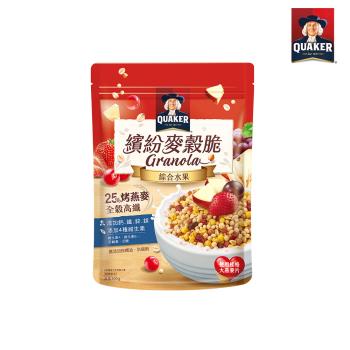 【QUAKER 桂格】繽紛麥穀脆早餐麥片-綜合水果 (300g/袋)