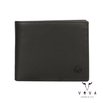 VOVA 沃汎 ARES 阿瑞斯系列8卡中間翻零錢袋皮夾 -黑色  VA131W034BK