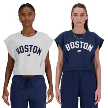 New Balance 短袖上衣 女裝 Boston 美版 灰/藍【運動世界】WT41530AHH/WT41530NNY