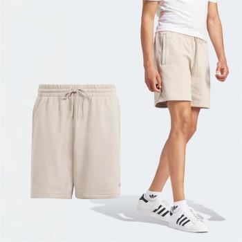 adidas 短褲 Premium Essential Shorts 男款 米白 抽繩 棉褲 愛迪達 IR7880