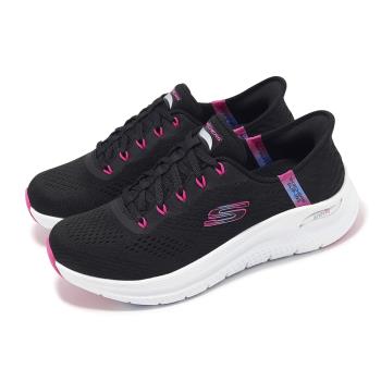 Skechers 休閒鞋 Arch Fit 2.0-Easy Chic Slip-Ins 女鞋 黑粉 厚底 套入式 150066WBKHP