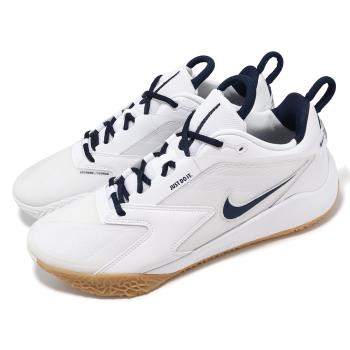 Nike 排球鞋 Air Zoom HyperAce 3 男鞋 女鞋 白 海軍藍 室內運動 羽排鞋 運動鞋 FQ7074-107