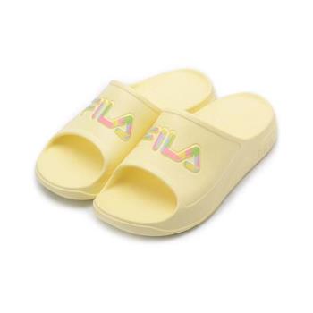 FILA 繽紛LOGO厚底拖鞋 黃 4-S334Y-999 女鞋 鞋全家福