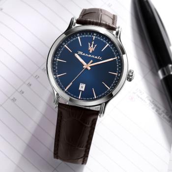 Maserati 瑪莎拉蒂 Epoca 新紀元 系列 R8851118016 夜光 石英 皮革 日期 腕錶 手錶
