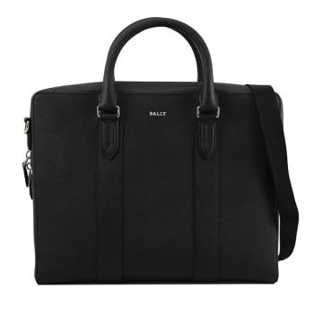 BALLY 6307854 DAYRE 燙銀LOGO防刮皮革兩用公事包.黑