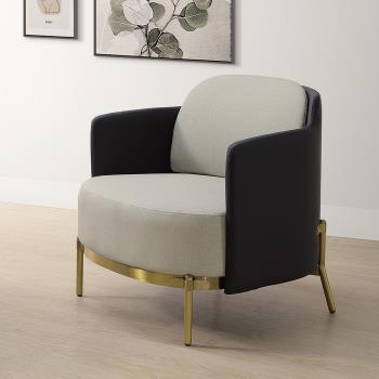 Boden-曼尼皮革造型休閒單人椅/沙發椅/扶手餐椅/商務洽談椅/房間椅/會客椅/設計款椅
