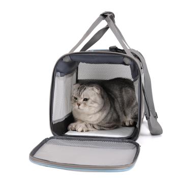 WIN-6011透氣寵物包側背包提包 網窗多開口設計 (牛津布/黑藍灰3色/大容量/承重6kg貓狗)