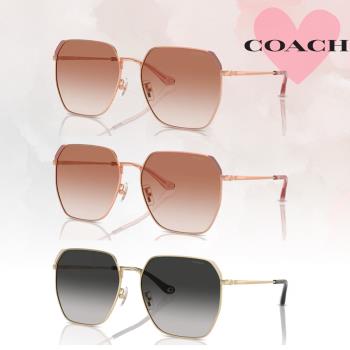 【COACH】方形金屬太陽眼鏡(HC7165D-933113、900513、90053C 60mm)